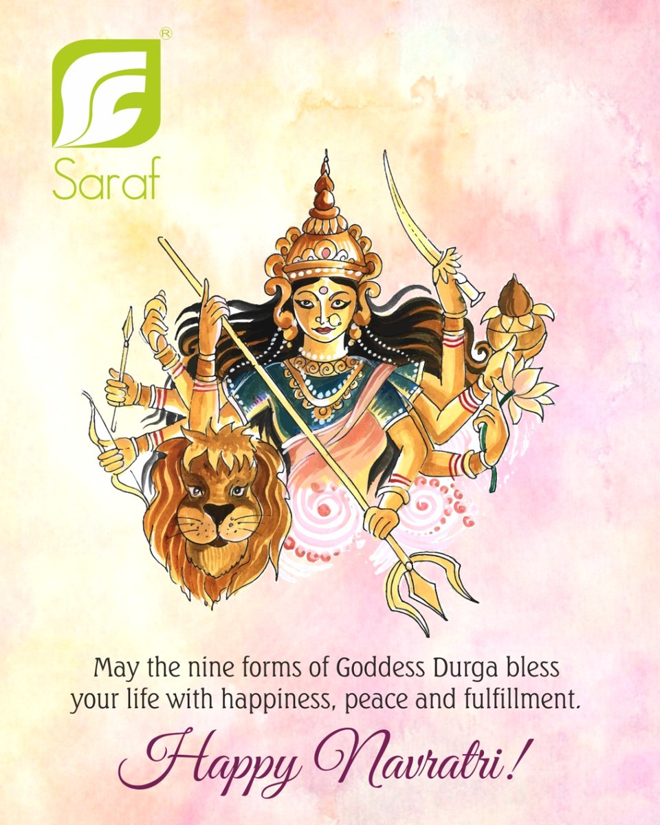 Saraffoods's tweet photo. Our hearty Greetings to everyone on the auspicious occasion of Navratri. May Maa Durga always guide &amp; bless all of us. https://t.co/JI3b66K7Xx