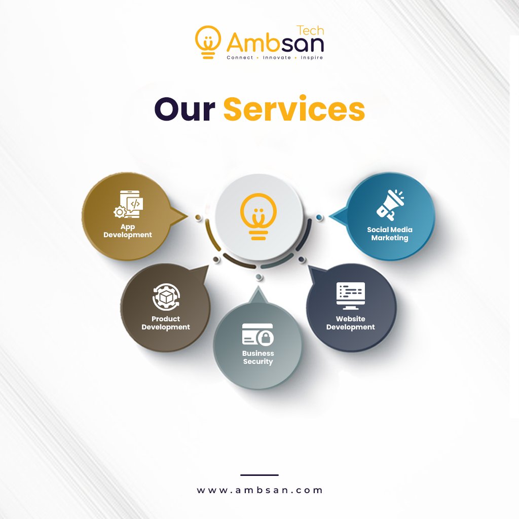 Making businesses better - day to day - everyday.

-For further details, visit ambsan.com
#softwaredevelopment #webdevelopment #DigitalMarketing #appdevelopment #ambsantechnologies