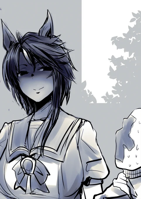 「ど・・どうしたフジキセキ?(どうして無言で笑顔なんだ・・?)」「・・・・・。」 