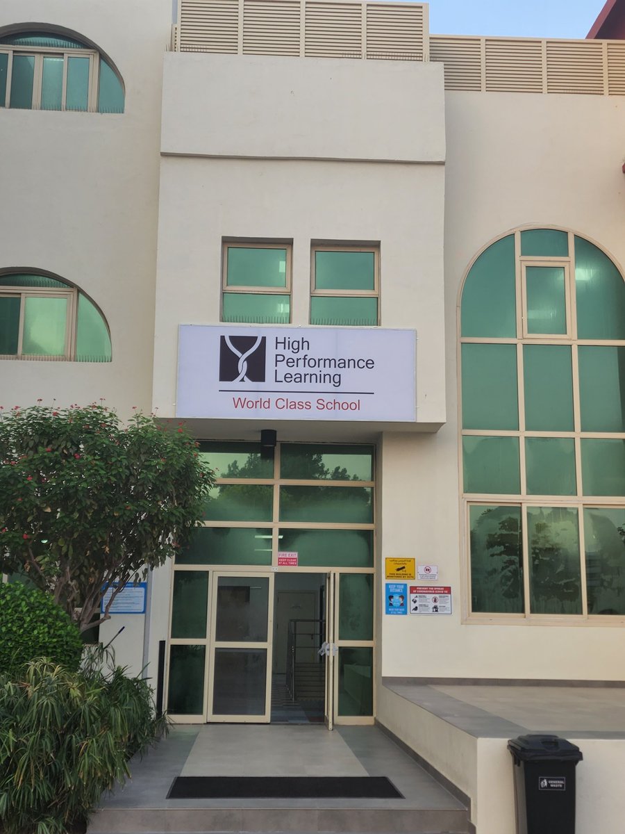 The <a href="/HPLedu/">High Performance Learning</a> World Class School sign proudly displayed outside Cambridge International School, Dubai <a href="/eyre_deborah/">Professor Deborah Eyre</a> <a href="/GEMS_ME/">GEMS Education</a>
