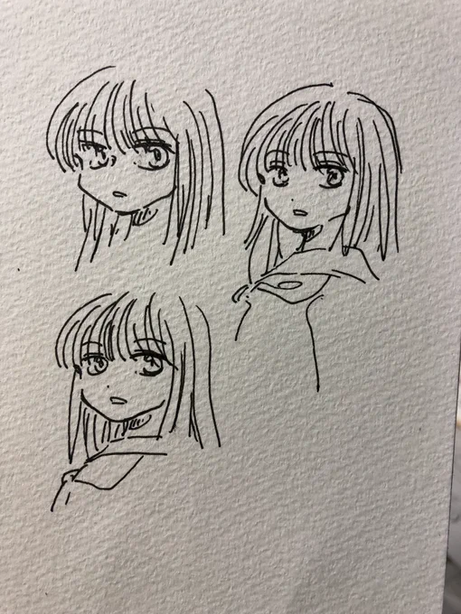 タッチを変えるってどうすればいいんだろうと描いてみたけどあまり変わらないって言うね。左上はいつもの 