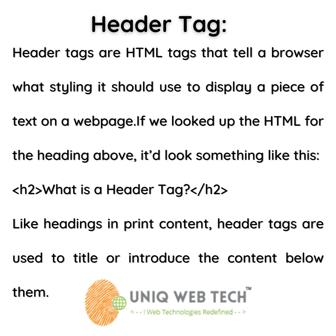 Uniq_webtech's tweet image. What Is A Header Tag &amp;amp; how to use?...#seo #digitalmarketingagencyinchennai #headertag #titletag #digitalmarketingcompanyinchennai #DigitalMarketingCompanyInUsa #digitalmarketing
uniqwebtech.com/digital-market…