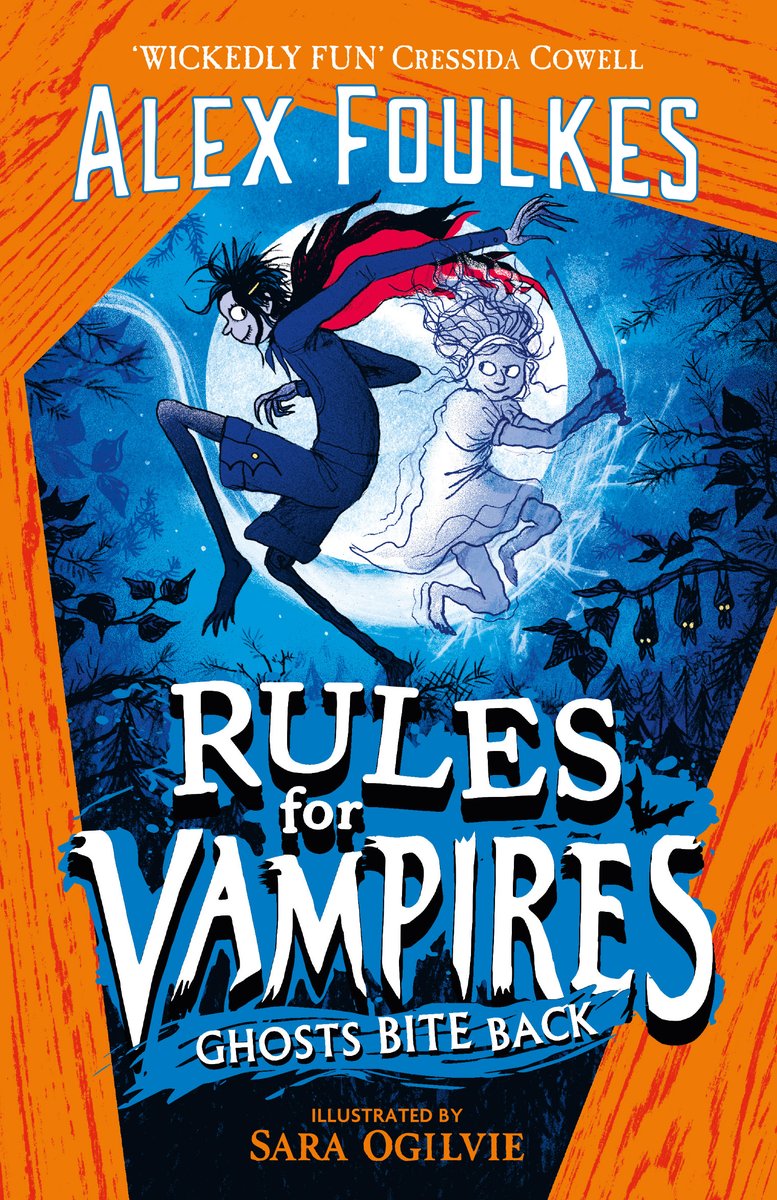 A delightfully spooky #middlegrade #kidlit adventure, full of laughs, frights and friendship: it's #RulesForVampires GHOSTS BITE BACK! Our scream-worthy sequel  is out THIS THURDAY from @simonkids_UK, illustrated by wickedly brilliant artist #saraogilvie! 👻🧛🦇⛰️🌙
