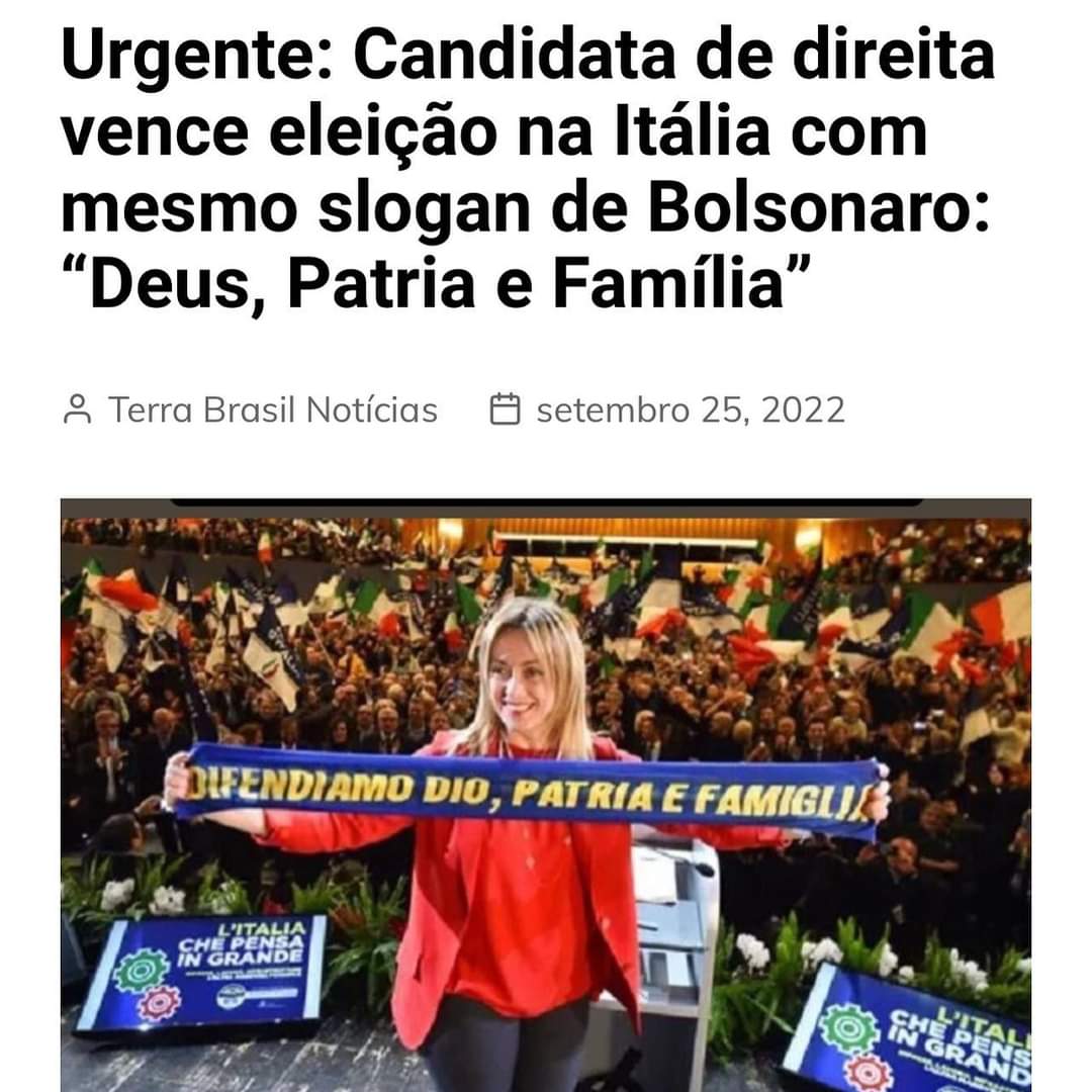 favnova's tweet photo. Domingo assim como a Itália, vamos continuar seguindo em frente. 
#BolsonaroNoPrimeiroTurno22 https://t.co/VRHiKvlNaG