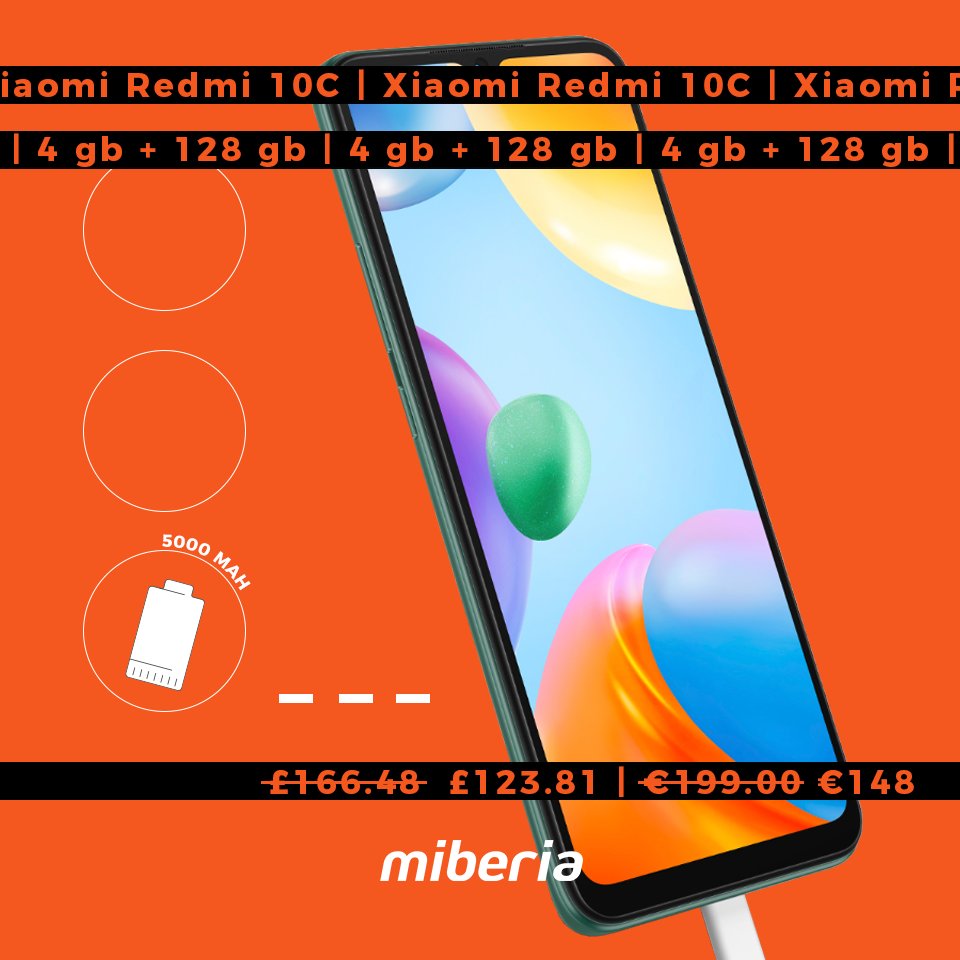 miberia_uk's tweet photo. Xiaomi has created the C Series to offer low-cost #smartphones C with great perfromance. But is actually the #Redmi10C worth it?🤔 Yes of course!⤵️

📸Rear camera: 50.0 MP + 2.0 MP
🤳Front camera: 5.0 MP
🔋5000 mAh Battery
#XiaomiRedmi10C👉 https://t.co/tTtDmmbBbn
#Xiaomi https://t.co/1CfTkjDsim