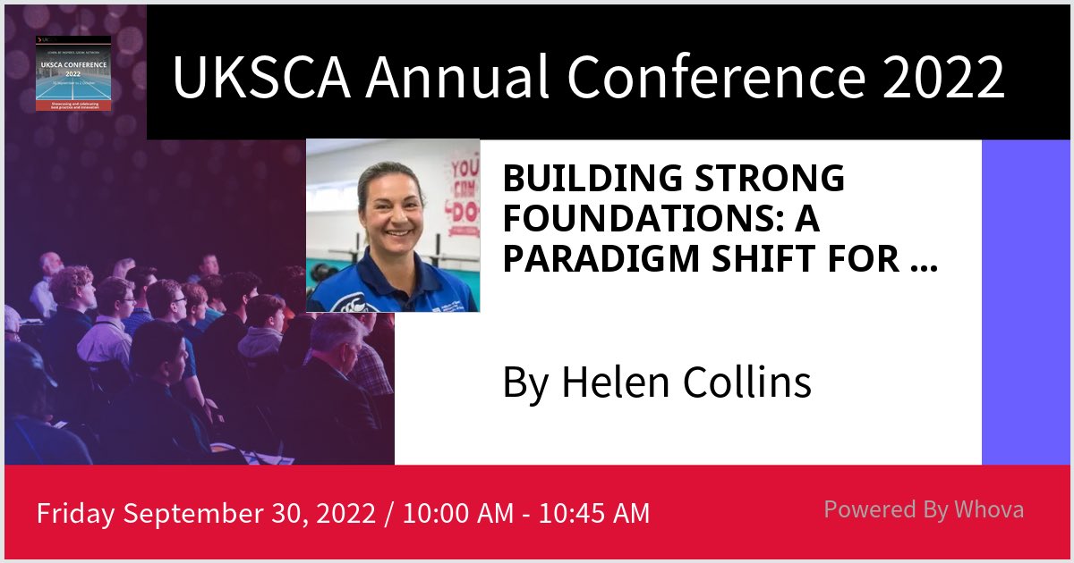 I am speaking at UKSCA Annual Conference 2022. Please check out my talk if you're attending the event! #UKSCA2022 - via #Whova event app