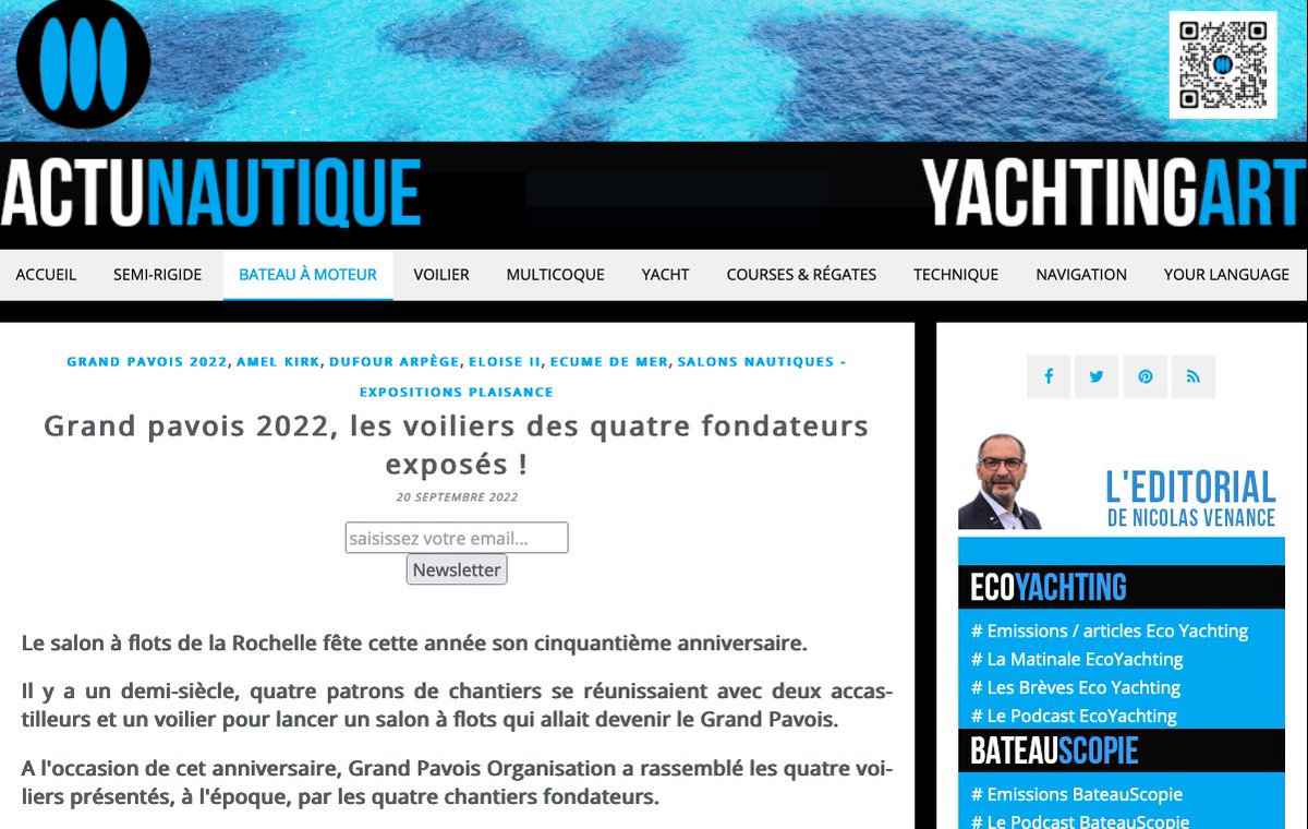 #grandpavois La Rochelle - Quatre voiliers emblématiques de la plaisance française nés de l'imagination de quatre fondateurs du Grand Pavois La Rochelle exposés.

actunautique.com/2022/09/grand-…