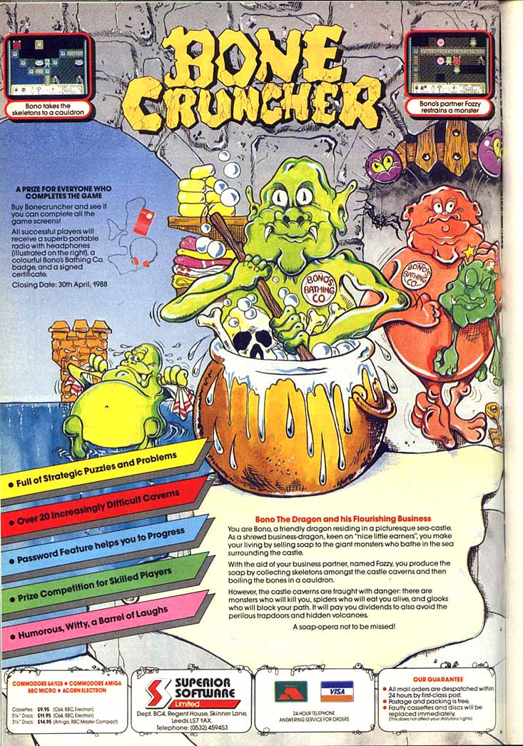 C64TimeLine's tweet photo. Bone Cruncher (1987)

Published by Superior Software
Developed by Andreas Kemnitz

#8bitretro #C64Memories #commodore #Freeze64 https://t.co/Jjvq6gGNwA