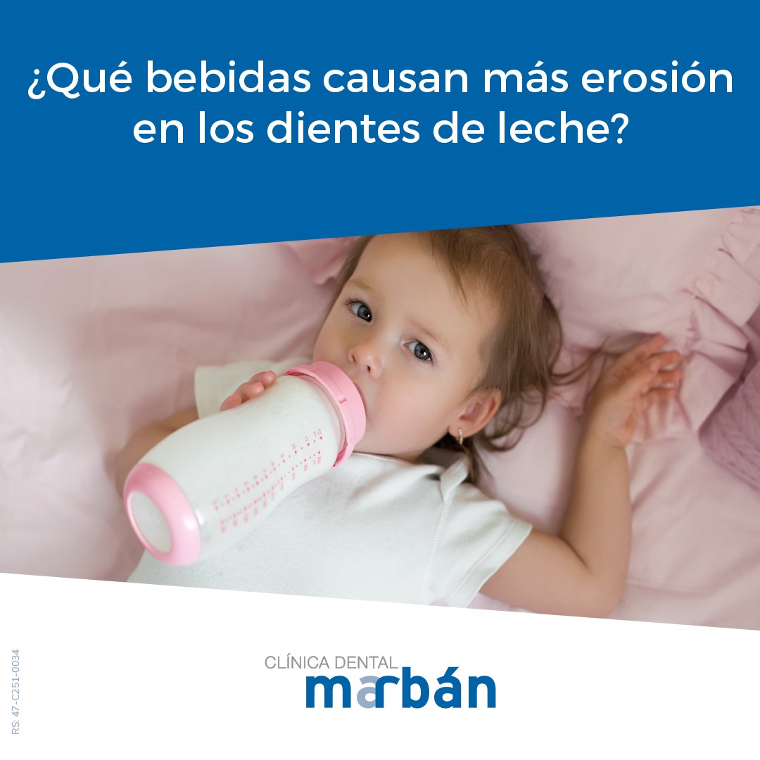 ¿Qué bebidas erosionan los dientes de leche? 
🔹El refresco carbonatado y el jugo de naranja mostraron una alta potencialidad erosiva.
🔹Las bebidas lácteas saborizadas.
🔹Incluso las bebidas sin azúcar también, a causa de sus ácidos.
#ClinicaDentalMarban