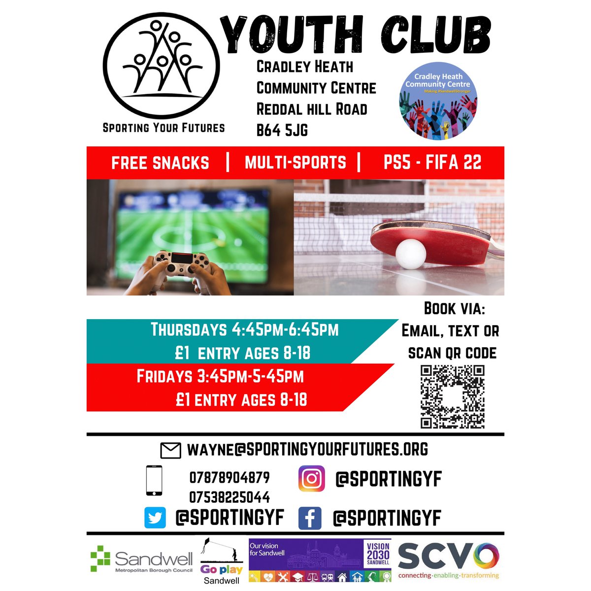 CradleyHeathYC's tweet photo. YOUTH ZONE IS BACK ON THURSDAYS AND FRIDAYS!!!
Starting this Thursday and Friday!
Fun Activities 🥊PS5s &amp; Fifa 🎮🎮! 
What’s not to like? 
Bring your Friends https://t.co/Eyl1TpVgsq