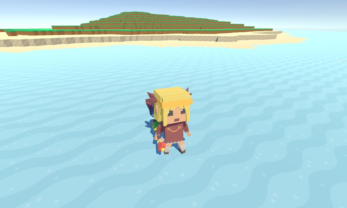 HubWorldGame's tweet photo. Anyone else ever fix a bug and then immediately get sad that it's not a feature? We might have to add a water-walking spell.

#gamedev #indiedev #indiegame #madewithunity #voxel https://t.co/GVRglFn9OT