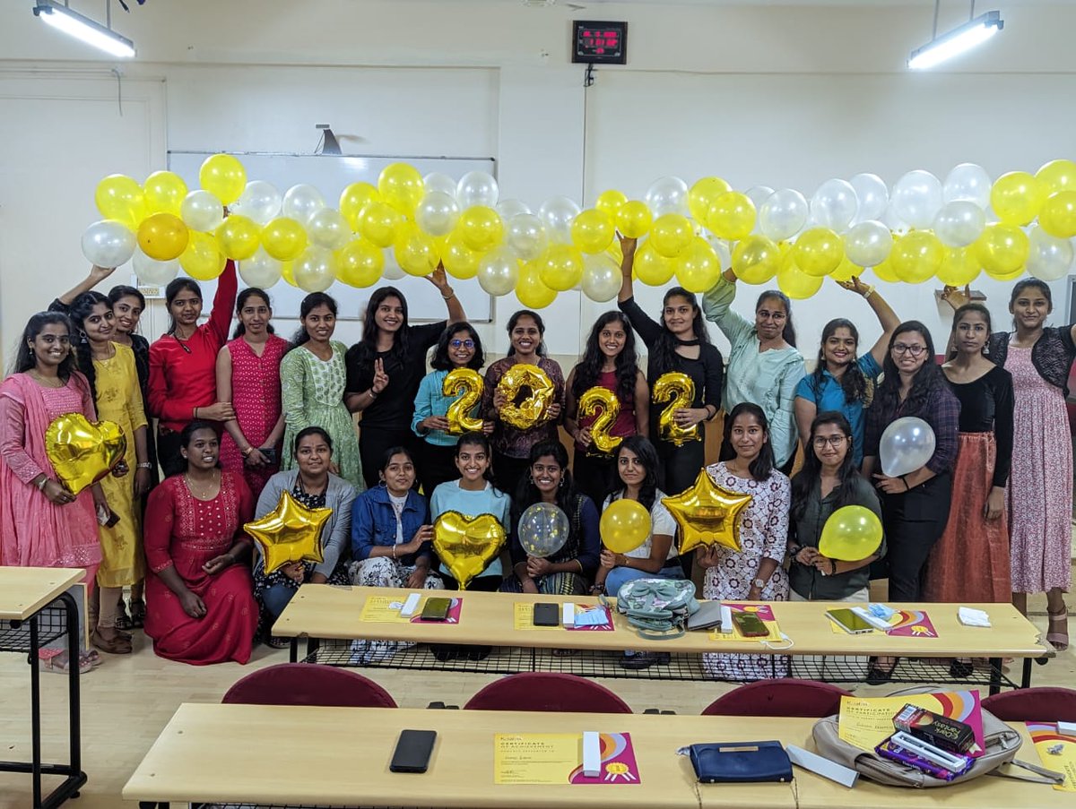 katalyst_india's tweet photo. "This is not a goodbye but a see you soon" Our Mumbai and Bangalore centres organised a farewell party for their graduating batch of 2022.

#farewell #graduation #2022batch #womenempowerment #womeninstem #katalyst #windsofchange #alkemist #beyondboundaries https://t.co/kVBsPwh3e2