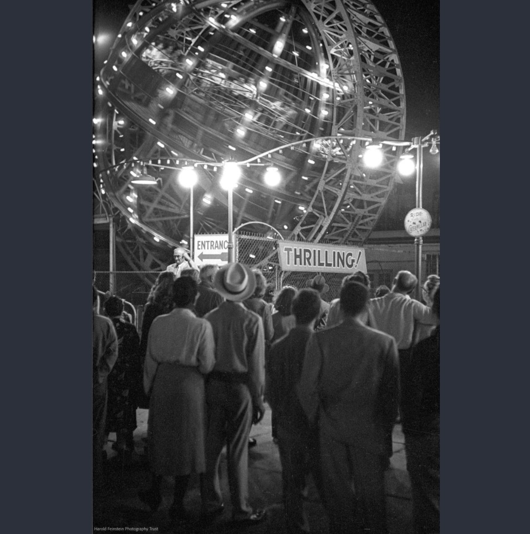 HaroldFeinstein's tweet photo. Thrilling Gyro Ride, 1950
Coney Island Nights #18

I'm guessing this ride was more thrilling that I would really be ready for. But not Harold...though the Parachute Jump was his favorite! 
#haroldfeinstein https://t.co/Gm0FKQhmUG