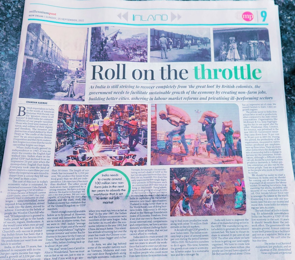 chandankarmhe's tweet photo. Sharing with you my piece on the Indian Economy -- Millennium Post. 

🔗https://t.co/HelhLvK0Dn https://t.co/sDdjrQ5Wcj