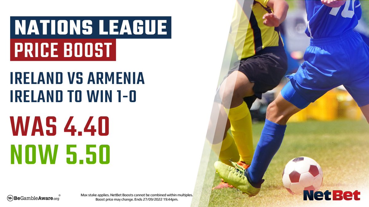 Ireland host Armenia tonight knowing a draw will be enough to retain their place in #NationsLeague League B.

But Armenia travel to Dublin aware that they must win to stay safe - and relegate their opponents in the process.

Can Ireland win 1-0? ⬇️&#128200;⚽️

