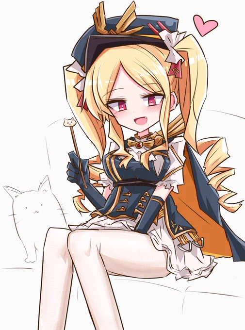 膝枕してくれる千金武装の大参謀ちゃん/シャドバ進化で服がガラッと変わるのがいい 