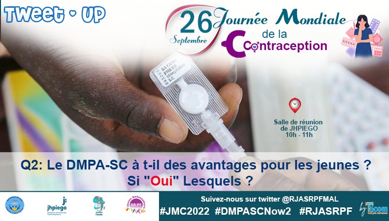 RJASRPFMALI's tweet photo. 🛑🛑🛑🛑
Q2: Le DMPA-SC à t-il des avantages pour les jeunes si "Oui" lesquels ? 

#JMC2022
#DMPASCNow2
#Jhpiego 
#RJASRPFMALI 
@DMPASCNow https://t.co/EJ5ZZEmuw6