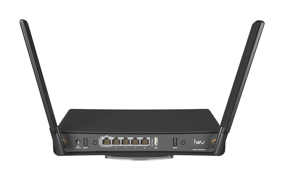 fmsweb_de's tweet photo. MikroTik extends the new WIFI portfolio with hAP ax3. Next to 802.11ax support this router is comming with 4 x 1G and 1 x 2.5G Ethernet interfaces and it will be an universal solution for soho-, homeoffice- and personal- installations. Reservations: https://t.co/gfdiB6oPsy https://t.co/4eGItlcYLe