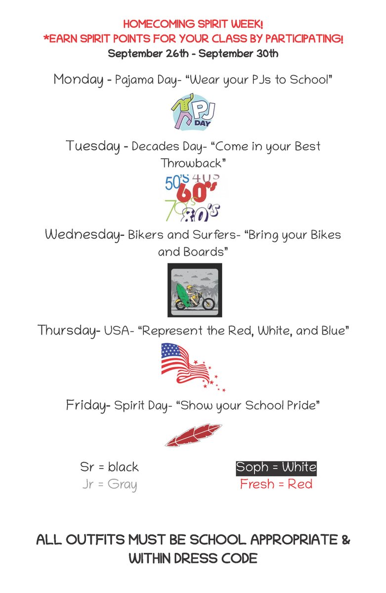 BHSRedmen's tweet photo. Good AM & Happy Monday! It's sprit week for #Hoco2K22! PowderPuff Wednesday -->๐ @ 6pm, ๐@ 7pm. Pep assembly Friday. Dance tickets on sale during lunch this week. Have a great week BHS! https://t.co/qcbWLJ2zlS