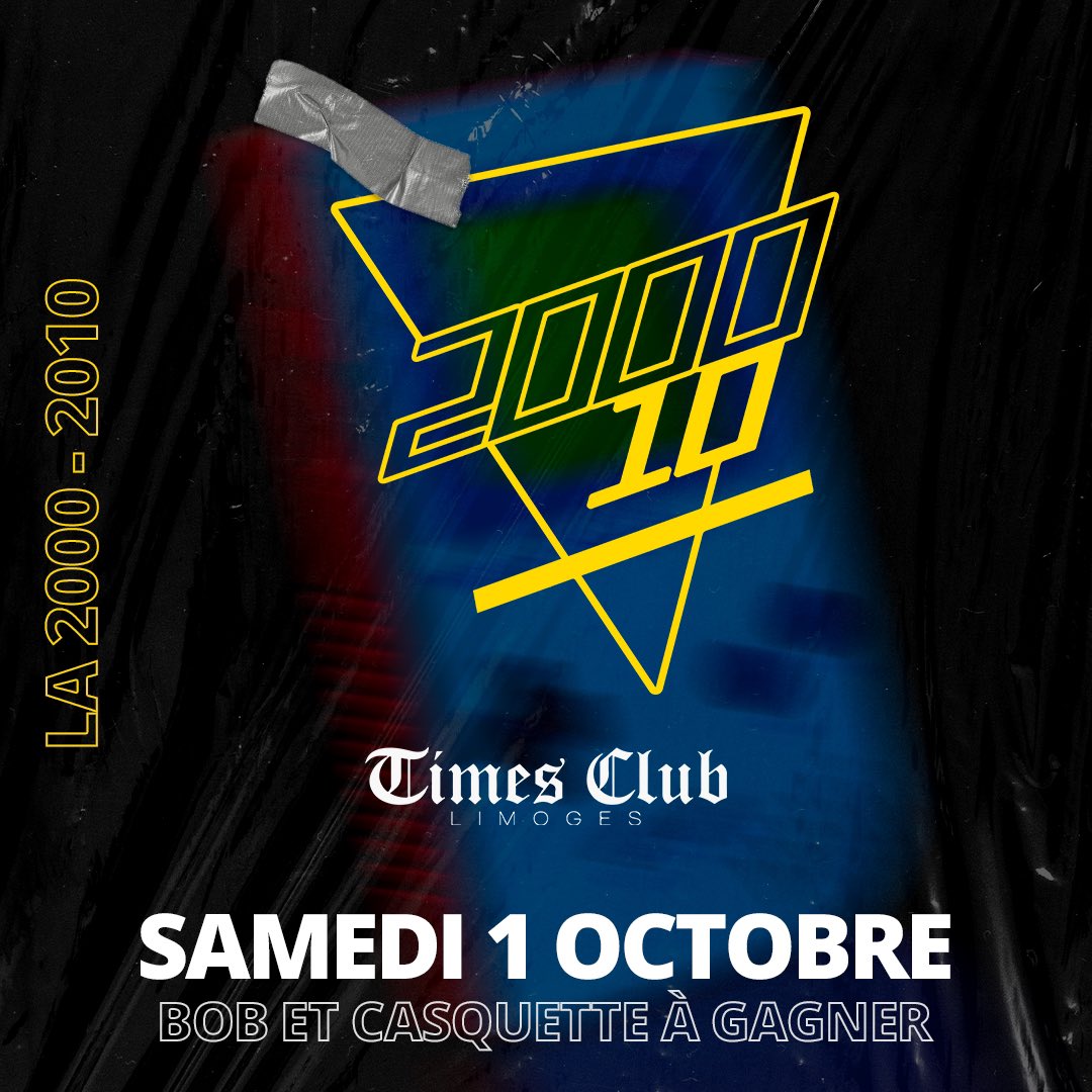 Elle est de retour pour la rentrée ! La 2000-2010 ! 

Étant donné la réussite de cette soirée, nous avons poussé le concept un peu plus loin avec la création d’un nouveau logo pour l’occasion ! MAIS PAS QUE ! Des casquettes et bobs seront à gagner (SEULEMENT AUX 1ERS ARRIVANTS).