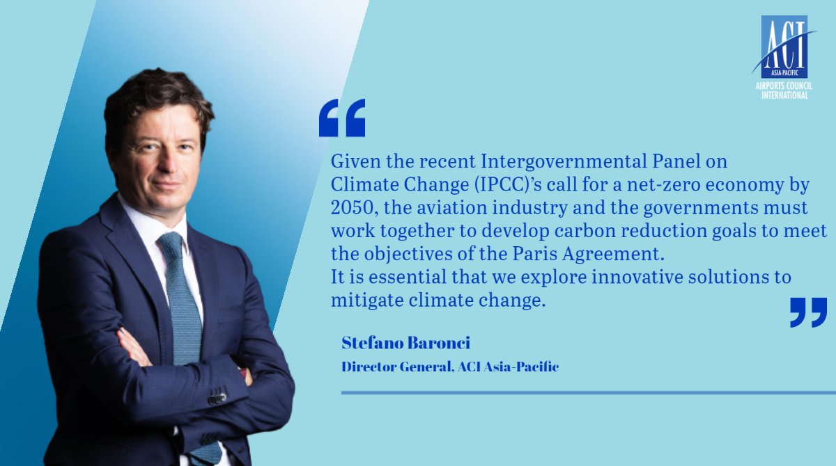 ACI Asia-Pacific joins <a href="/ACIWorld/">ACI World</a> calling on <a href="/icao/">ICAO</a>  States to agree on a collective long-term aspirational goal of #NetZero by 2050 and endorse #CORSIA as the single global market-based mechanism for international #aviation emissions.