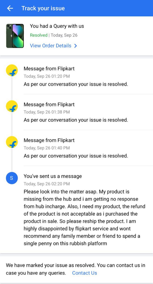 rishabhverma192's tweet photo. @Flipkart @flipkartsupport @jagograhakjago ,
We are not getting a favourable response from Flipkart team. The status of query raised on App is also showing resolved and the customer care guy asked us to buy again in other sale. We want phone not refund. https://t.co/nfsxFMJes2