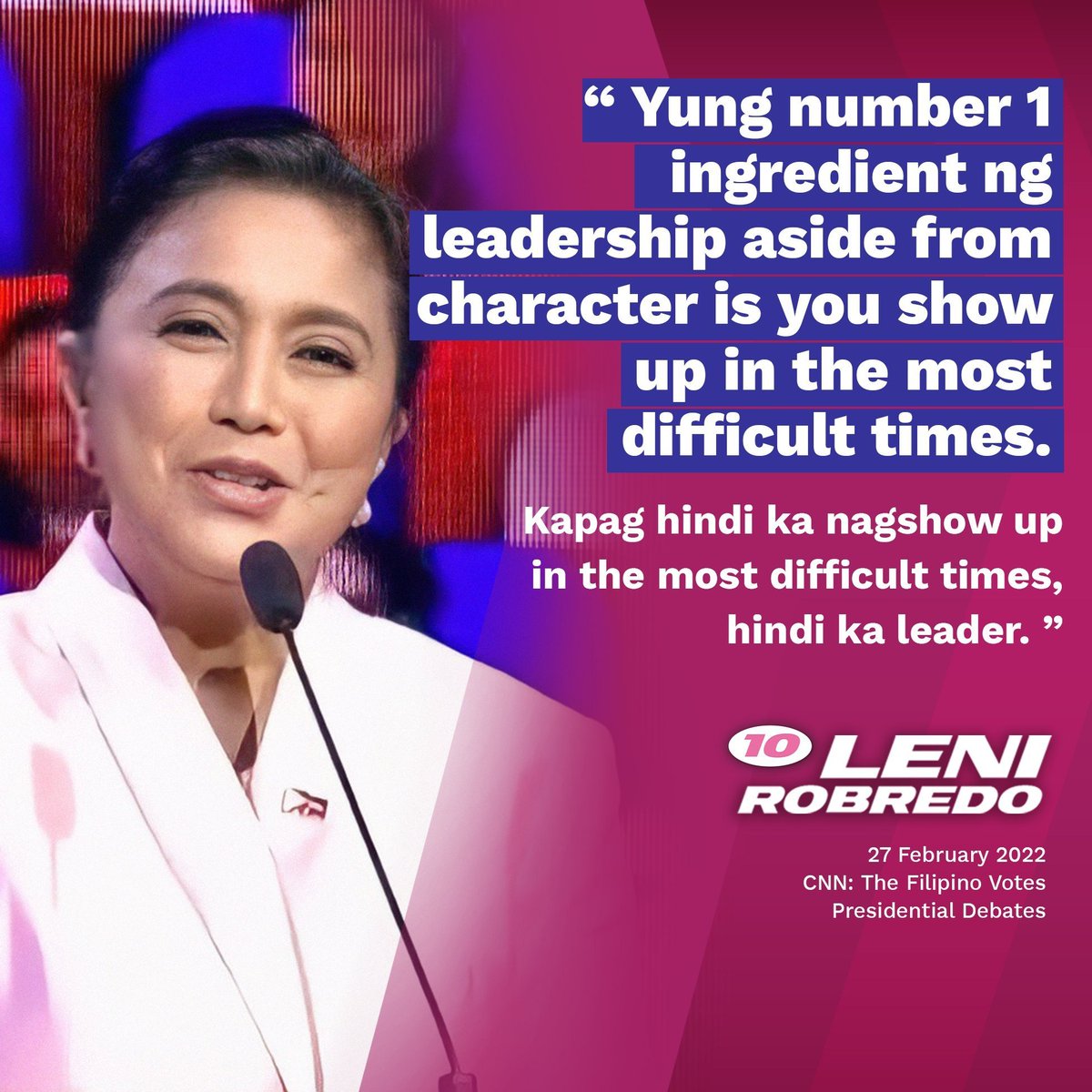 DapatSiLeni's tweet photo. "You show up in the most difficult times." - Leni Robredo.

PERIODTH! #HusayAtTibay https://t.co/g2mutoHWbu