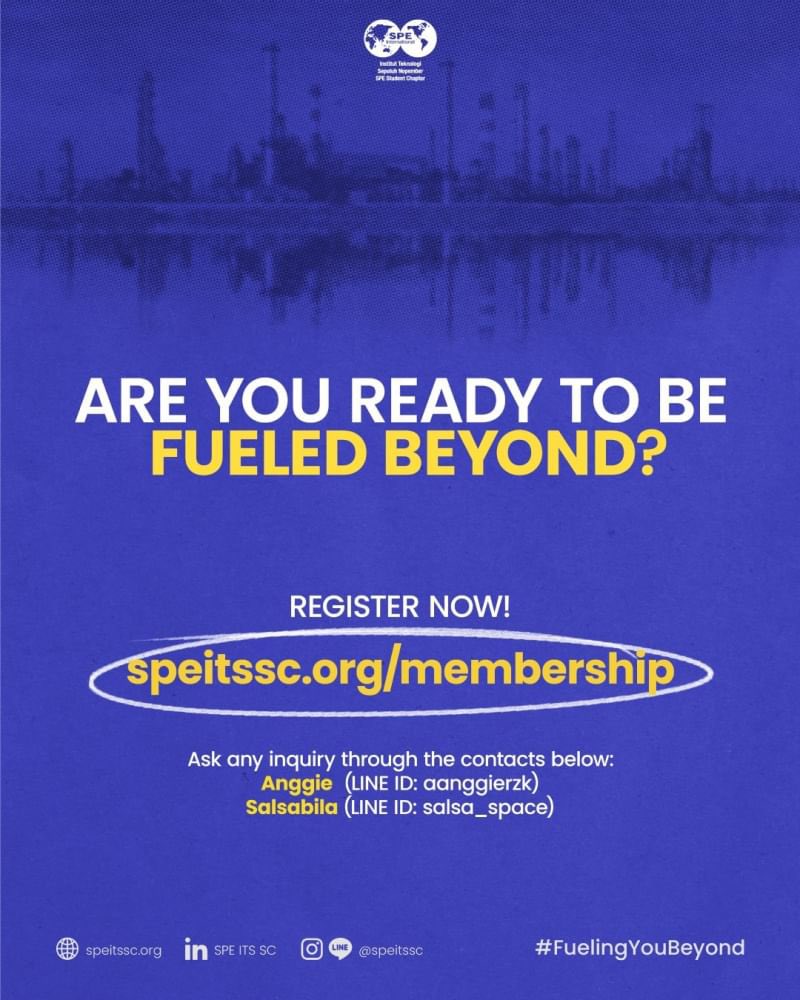 its_campus's tweet photo. Nevertheless, both engineering and non-engineering students are welcome to participate.

Join us and register yourself through:

https://t.co/RJsZyNQ7Ht

SPE ITS SC 2022/2023
#ITSSurabaya
#ITSCampus
#FuelingYouBeyond
#WeAreSPE
#SPEITSSC https://t.co/R3Mz4Lz4Fe
