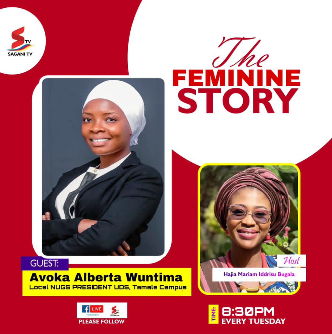 I will be on The Feminine Story   tomorrow Inshaa Allah with Hajia Mariam on Sagani Tv. Do join me. Telling the AVOKA story thus far😊.

                  I HAVE A DREAM 🙌

#AVOKA
#GirlPower
#UDS
#LocalNUGSPRESIDENT 
#BreakingTheBarriers 
#WORIKAMBO