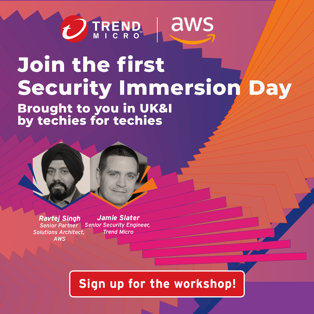 andreeaceasar's tweet photo. Are you interested in making cloud security more efficient, automated and accessible? Join AWS and Trend Micro on the 28th September for an exclusive Security Immersion Day: https://t.co/loqJc38kmQ https://t.co/BSRaGloMlx