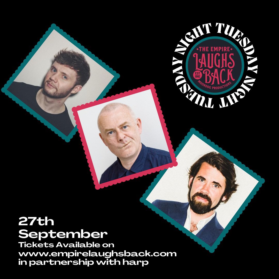 Belfast Empire (@belfastempire) on Twitter photo Tuesday 27th September ⚡️ <a href="/thatcolinmurphy/">Colin Murphy</a> <a href="/_aaronbutler/">Aaron Butler</a> <a href="/thisisjohnlynn/">John Lynn</a> Get your tickets on empirelaughsback.com £12 Free pint of Harp with every ticket.
Grab these while you can! The students are back and this will sell. Tuesday 27th September ⚡️ <a href="/thatcolinmurphy/">Colin Murphy</a> <a href="/_aaronbutler/">Aaron Butler</a> <a href="/thisisjohnlynn/">John Lynn</a> Get your tickets on empirelaughsback.com £12 Free pint of Harp with every ticket.
Grab these while you can! The students are back and this will sell.
