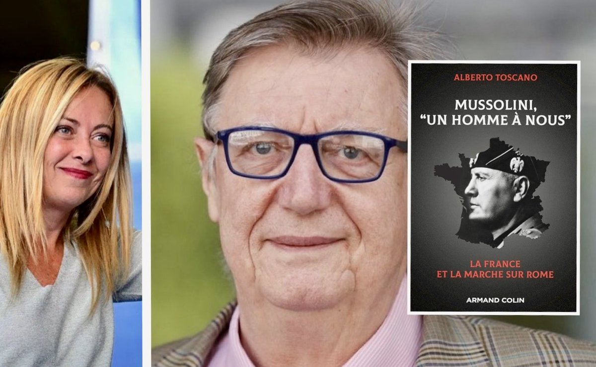 PatrickSimonin's tweet photo. Le choc électoral en Italie #AlbertoToscano correspondant italien à Paris est mon invité aujourd’hui sur @tv5monde pour son livre « Mussolini, un homme à nous » où il décrypte le rôle de la presse dans l’ascension du dictateur qui a inspiré Giorgia Meloni @ArmandColin https://t.co/Ft35mCfDmF