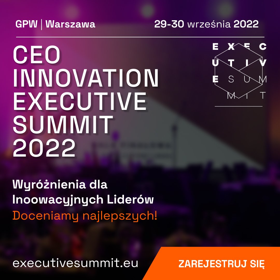 Doceniamy Innowacyjnych Liderów🤩
Zgłoś się do konkursu, jeśli jesteś jednym z nich❗

Więcej informacji znajdziesz na naszej stronie: 
executivesummit.eu 

#innovation #leadership #EXS22 #EXS #EXECUTIVE_SUMMIT