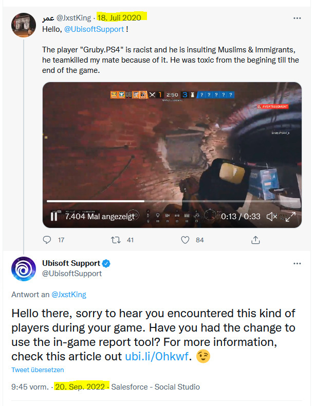 yazzR6's tweet photo. Hey @Ubisoft @UbisoftSupport is that the reaction time u have to expect when contacting you? How can a company as massive as ubisoft not have a working support for their product? Please fix your support:) Thanks https://t.co/hU1Zzr6Ftc
