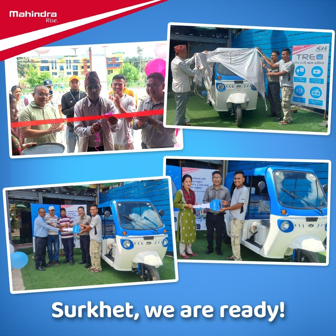 We are excited to announce that our seventh dealership is open in Surkhet, Nepal.

#MahindraElectric #NewShowroom #Nepal #ElectricVehicle #EVs #3Wheeler
