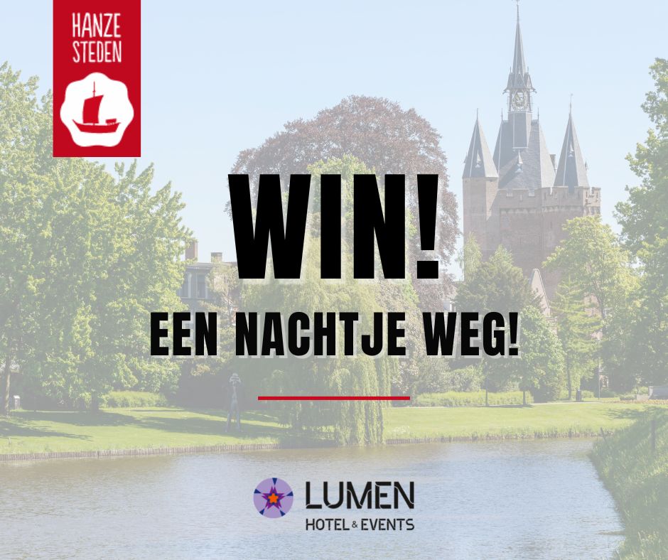 𝗪𝗜𝗡𝗔𝗖𝗧𝗜𝗘 | Woohoo! In samenwerking met Hanzesteden geven we een compleet verzorgd nachtje Zwolle weg! Wil je dit winnen? Je kunt t/m 31 oktober mee doen met de actie. Meld je aan op de website van Hanzesteden: visithanzesteden.nl/hotellumen/