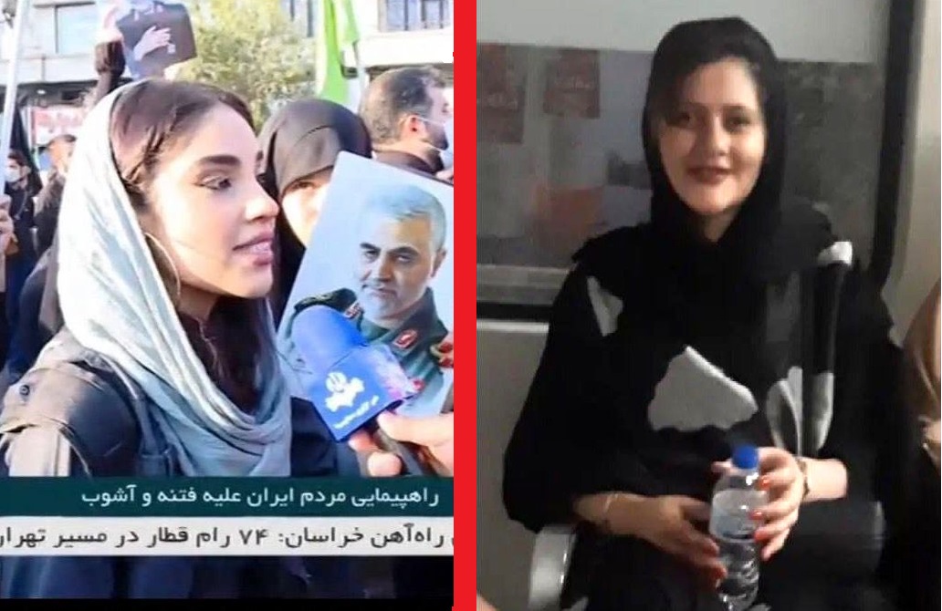 حجاب #مهسا_امینی ساعتی قبل از بازداشت توسط #گشت_ارشاد 
vs
حجاب یکی از شرکت کنندگان در راهپیمایی علیه اعتراضات مردم