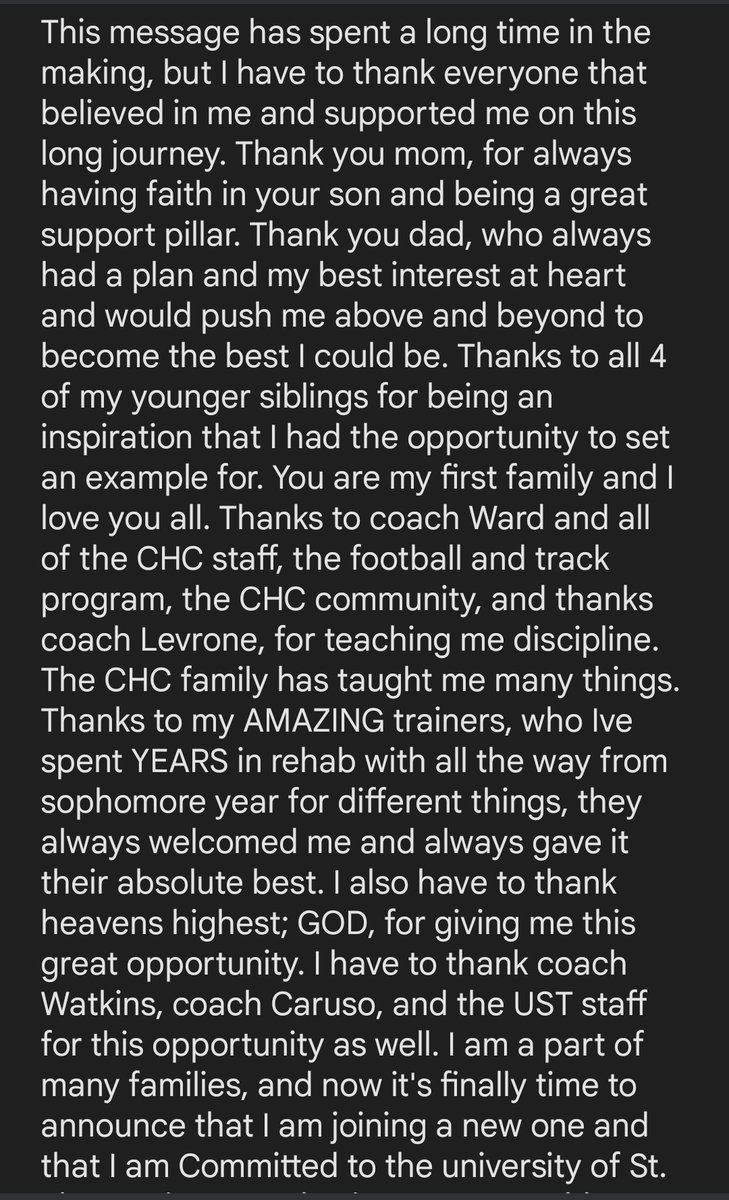 Harperjr_32's tweet photo. Family over everything! Thank you all. 🙏🏾 

@Coach_WatkinsST @Coach_Caruso @UST_Football @CHCTouchdown @CHCCoachWard @Coach_DHarper @TrueSportsPT #PION23RS #committed https://t.co/fPGCpmxSVX