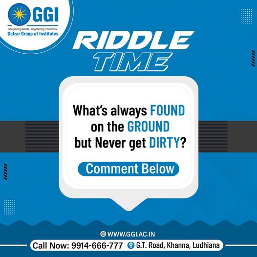 GGI_Punjab's tweet photo. It's Riddle Time!
So time to put on your thinking caps &amp; tell us the answer to this very tricky riddle.
Comment your answers below 👇 and tag your friends to participate as well!

📱 9914-666-777

#GGI #GulzarGroupOfInstitutes #RiddleTime #Riddle #Comment #ParticipateNow #Riddles https://t.co/HP4gmD9HeP