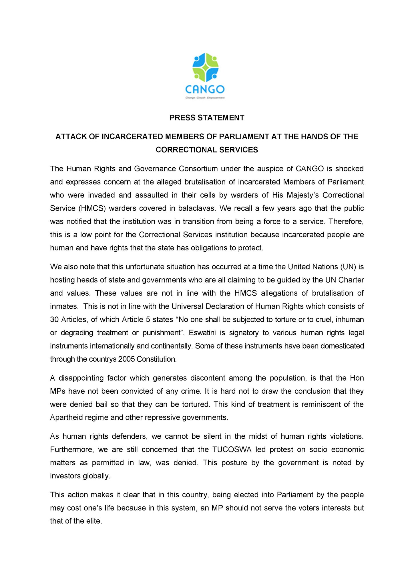 CANGO on Twitter "PRESS STATEMENT https//t.co/kZazT8hMUj" / Twitter