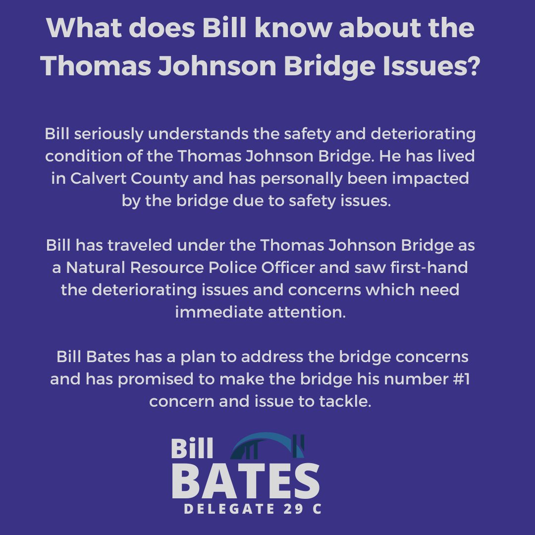 BillBatesfor29C's tweet photo. What does Bill know about the Thomas Johnson Bridge Issues? https://t.co/fKb1GZ3mGM