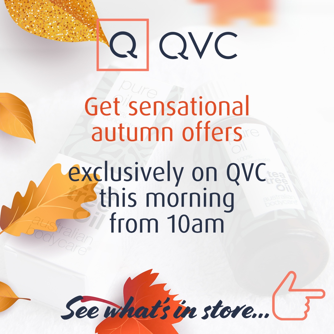 AustralianBodyC's tweet photo. 🍁GET THIS AMAZING OFFER ON QVCFROM 10am TODAY🍁 Tune into QVC from 10am and grab our 6-piece skincare essentials collection at amazing value! Plus, as a special extra, our Tea Tree Oil infused spray will also be on offer too! 🌱#qvc #qvcuk #qvcbeauty #easypays #qvctsd #qvctsv https://t.co/bJE6cCE5Ur