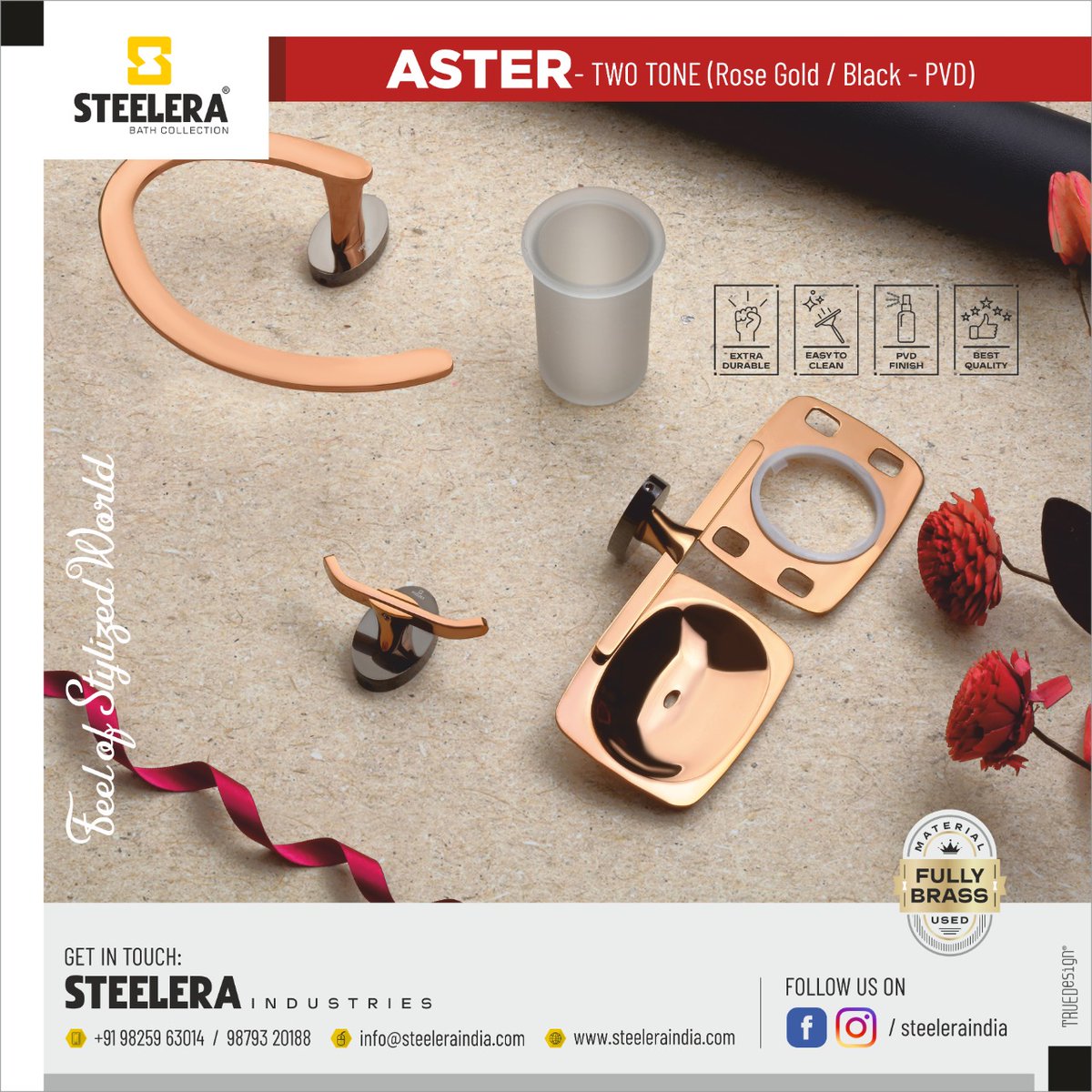 HardwareSamachr's tweet photo. "Steelera" ASTER | Rose Gold - Black PVD Soap Dish a Luxury touch to your Home!!
For inquiry via WhatsApp click: https://t.co/v1FJKZFqK0
#Steelera #SteeleraIndia #SoapDish #RosegoldPVD #BlackmatPVD #Pvd #PVDCoating #BathroomAccessories #SteeleraIndustries #SteeleraRajkot https://t.co/uterL2sLXq