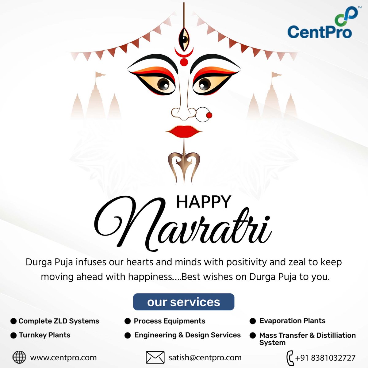 Navratri is an occasion to come together and seek the blessings of Goddess Durga! May her blessing be upon you always!

Visit our website: centpro.com

 #centproengineering #engineeringdesign #designprocess #industrialcompany #engineeringwork #workofengineering