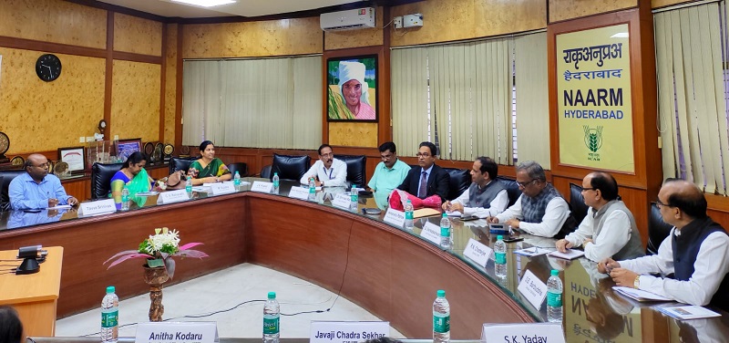 icarindia's tweet photo. "All #ICAR Institutes need to plan for outcomes that can be delivered by following One-scientist One-product model”, said Dr. Himanshu Pathak, while interacting with Directors of Hyderabad based ICAR Institutions  at #ICAR- NAARM on 24th Sept. @nstomar 
https://t.co/06VtXYvTc6 https://t.co/40r1dxyGUL