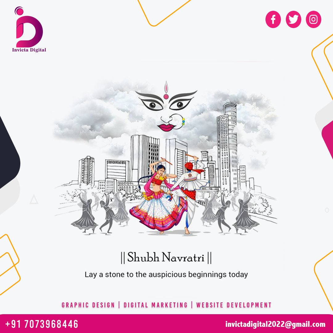 digital_invicta's tweet photo. May the auspicious festival add more sparkle to your life and well as that of your loved ones.
Happy Navratri...!!
#Navaratri #Navratri2022 #navratrivibes #NavratriCelebrations2022 #DurgaPuja #Trending #invictadigital #invictadigitalteam #digitalmarketingagency #creativeadagency https://t.co/g83bIrmlxO