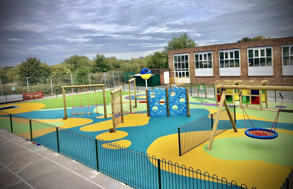 Fawns_Adam's tweet photo. Work completed at Leycroft Academy in Birmingham! All ready for the children this morning, can’t wait to see them enjoying their new areas!! #schools #SEN #outdoorplay #outdoorlearning #EYFS #KS2 #playtimebyfawns https://t.co/jgHB8LmVnJ