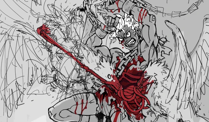 Late night WIP posting before the weekend is over(spoiler for a tiny bit of gore) 