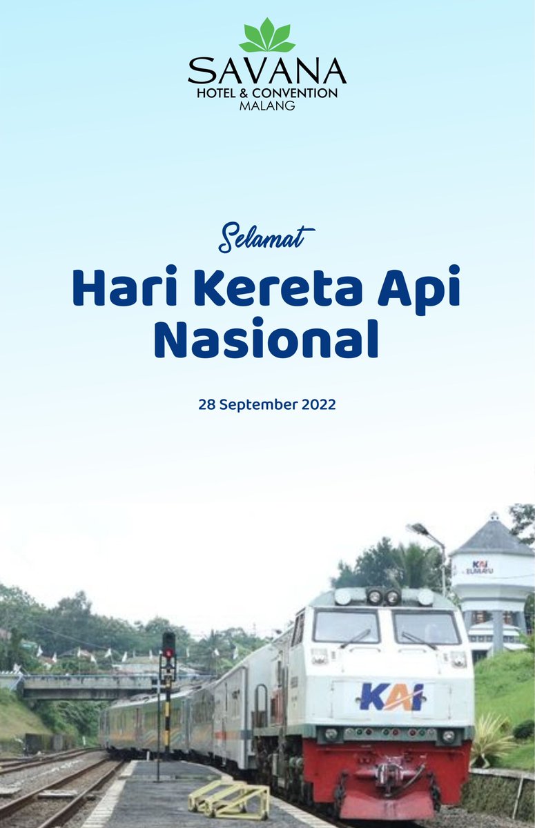 SavanaHotel's tweet photo. Selamat memperingati Hari Kereta Api Nasional.
Terus melaju dalam berinovasi melayani masyarakat Indonesia!
find more about us at :
π https://t.co/GKQ0qMCciG
#savanahotel #hotelmalang #promohotel #harikeretaapi #KAI https://t.co/jnfbb9VVaP