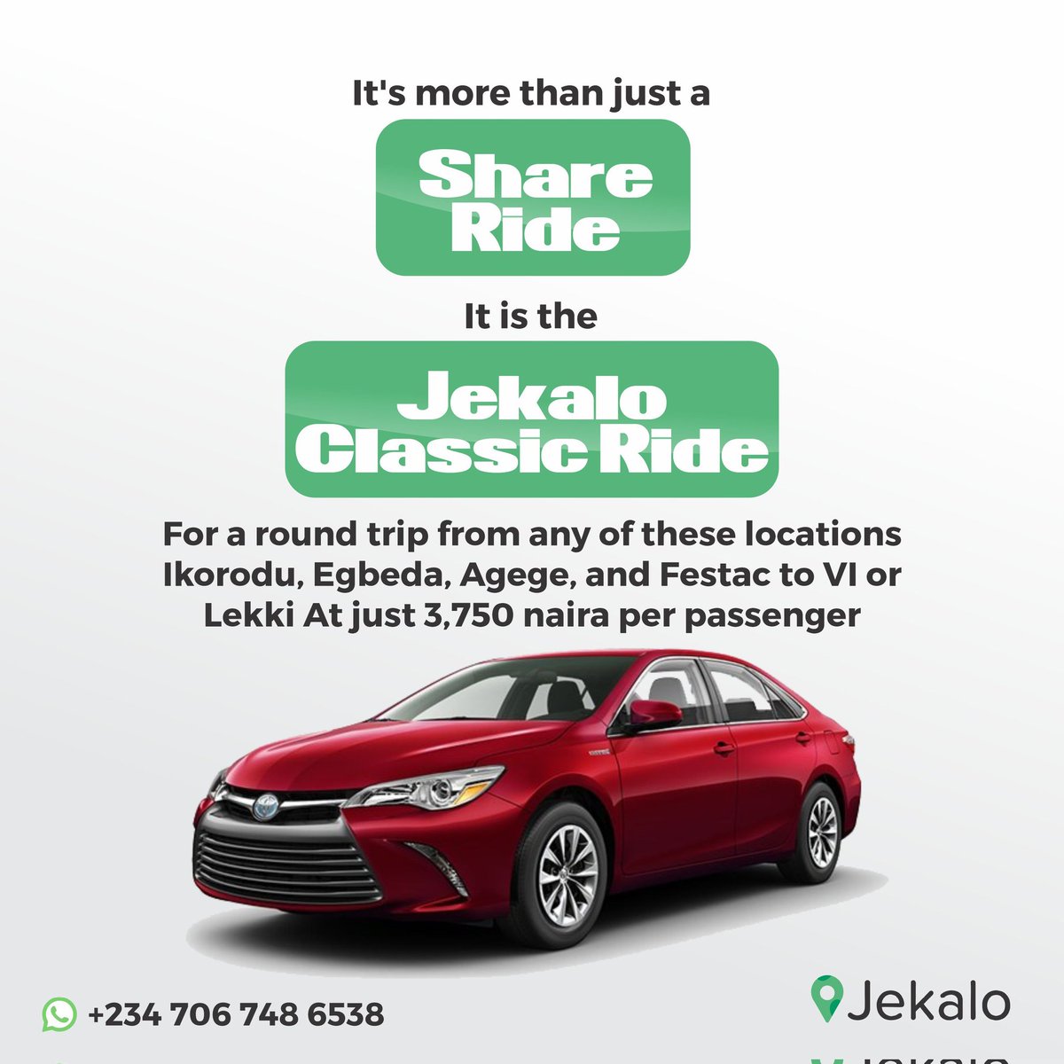 Monday morning! Leave Lagosians who drive behind and join Jekalo to carpool